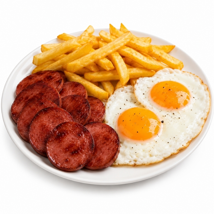Domuz Sosisi, Yumurta ve Cips
